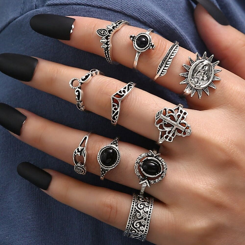 Acrylic Water Drop Crystal Finger Rings for Women