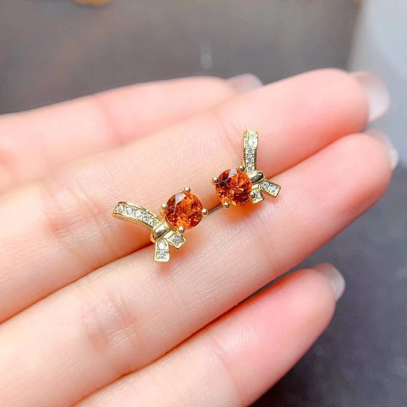 925 Silver Natural Citrine Jewelry Set for Women