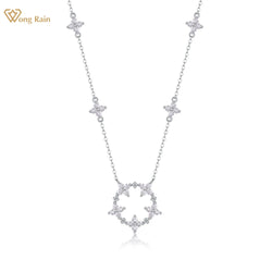 Sterling Silver VVS1 3EX D Color Moissanite Diamond Pendant Necklace for Women