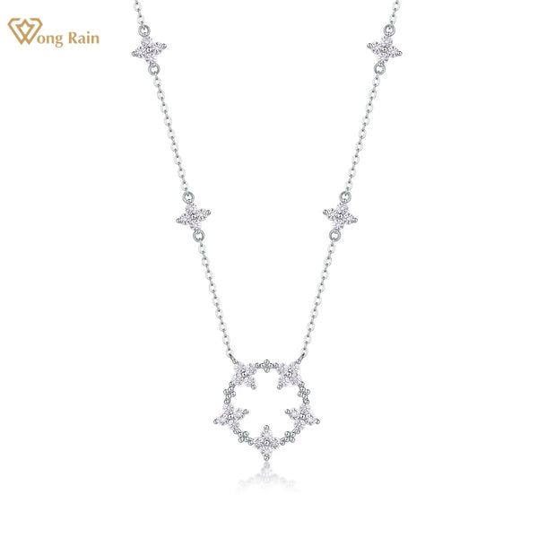 Sterling Silver VVS1 3EX D Color Moissanite Diamond Pendant Necklace for Women