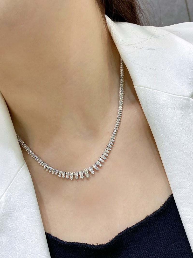 18K White Gold Diamond Necklace for Women