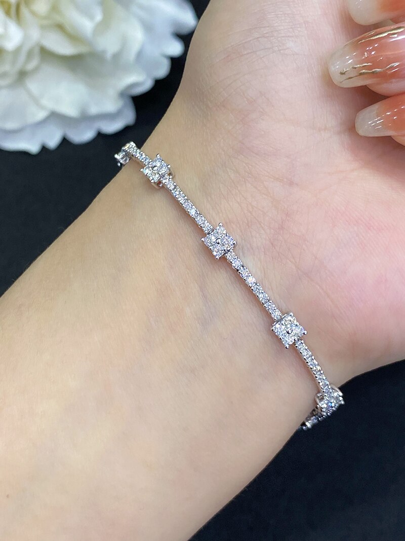 18K White Gold Diamond Bracelet for Women