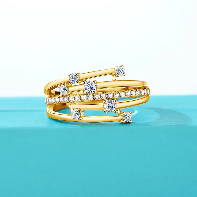 Yellow Gold Moissanite Eternity Band for Women