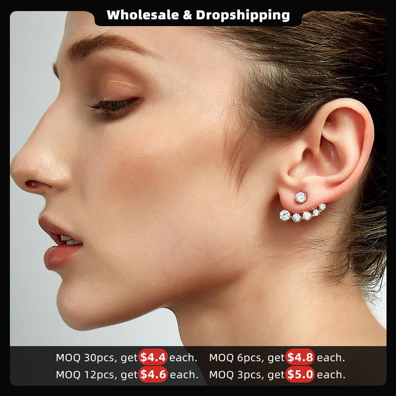 Enfashion Crystal Earrings Gold Color Zirconia Stone Stud Earrings Stainless Steel Earring For Women Jewelry Wholesale E5208