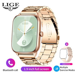 Stainless Steel 1.90 inch Bluetooth Call Full Touch Smart Watch with 100+ Sport Fitness Modes and Waterproofing for Women