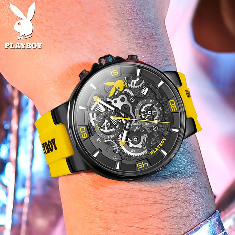 Stainless Steel Silicone Luxury Waterproof Luminous Watch for Men