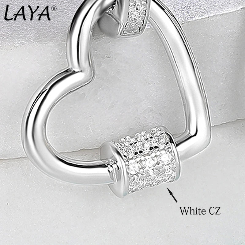 925 Sterling Silver Love Heart Shape Zircon Huggie Earrings for Women