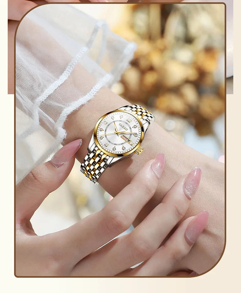 Stainless Steel Quartz Elegant Fashion Waterproof Watch for Women