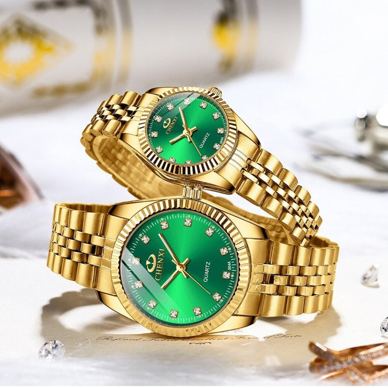 Golden Stainless Steel Quartz Watch for Women