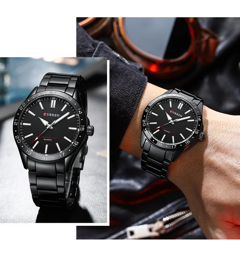 Stainless Steel Quartz Watch, Waterproof, for Men