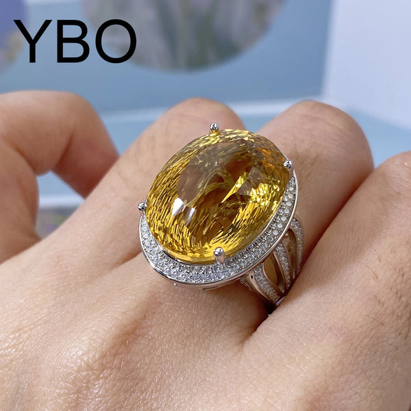 925 Sterling Silver Citrine Ring for Women