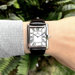 Luxury Square Dial Wristwatch with Date for Man and Woman