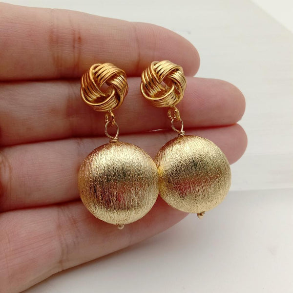YYING Coin Dangle Earrings Gold Color Plated Brushed Drop Earring Lady Elegant Jewelry
