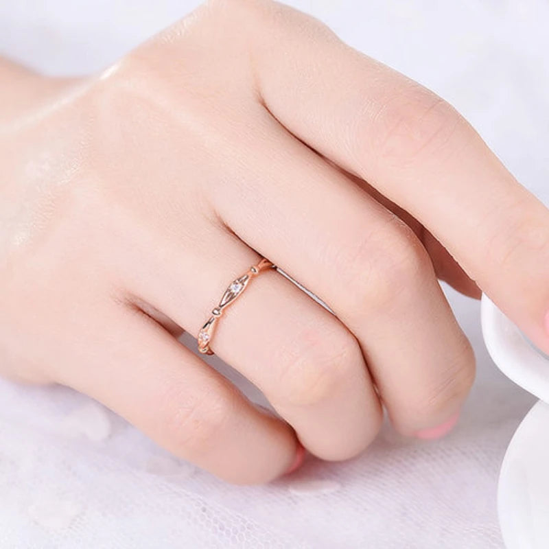 14k Rose Gold Natural Diamond Ring for Women