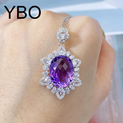 925 Sterling Silver Amethyst Pendant Necklace for Women