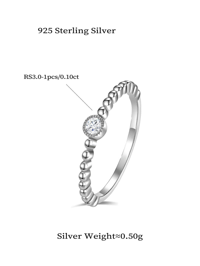 925 Sterling Silver Moissanite Ring for Woman