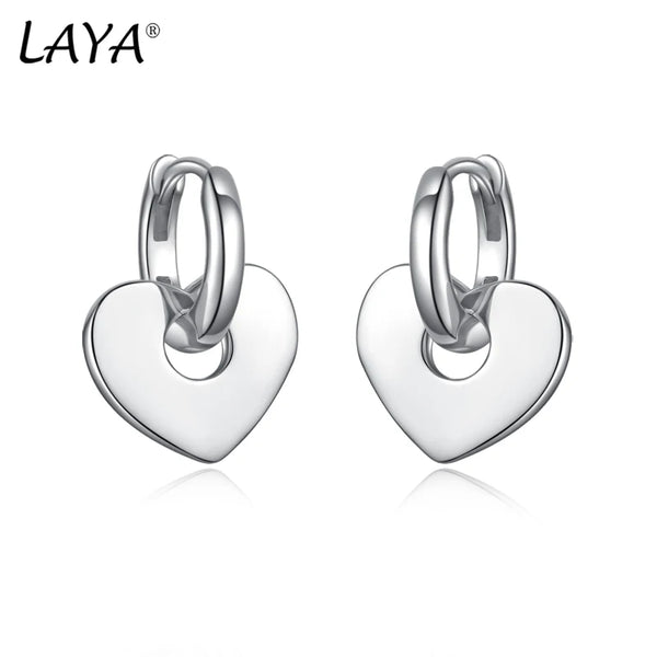 925 Sterling Silver Heart Drop Earrings for Women