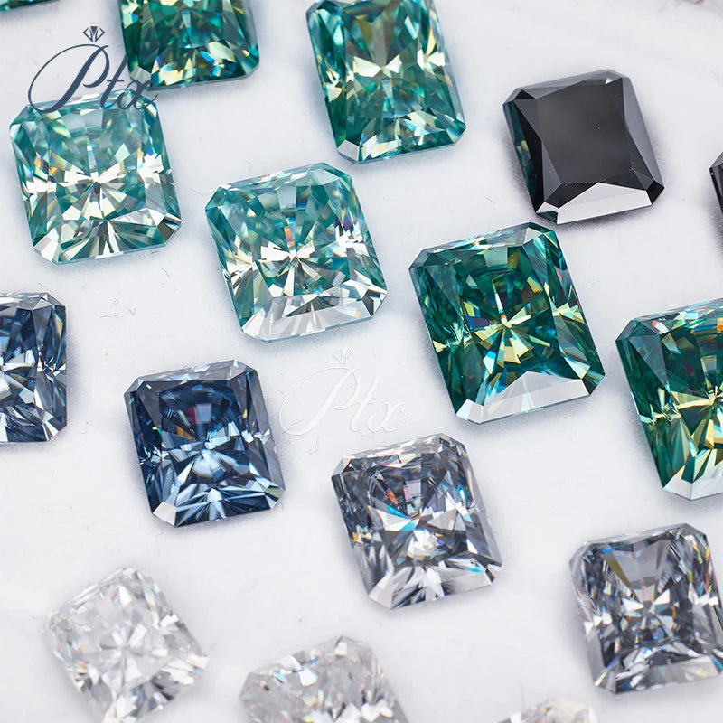 Green Moissanite Loose Gemstones Brilliant & Radiant Cuts