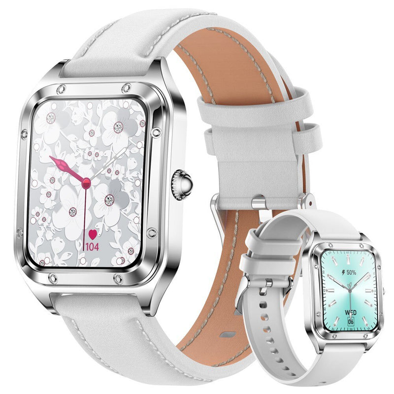 Stainless Steel 1.57 inch Fashion Smart Watch with Health Monitoring and Music for Women