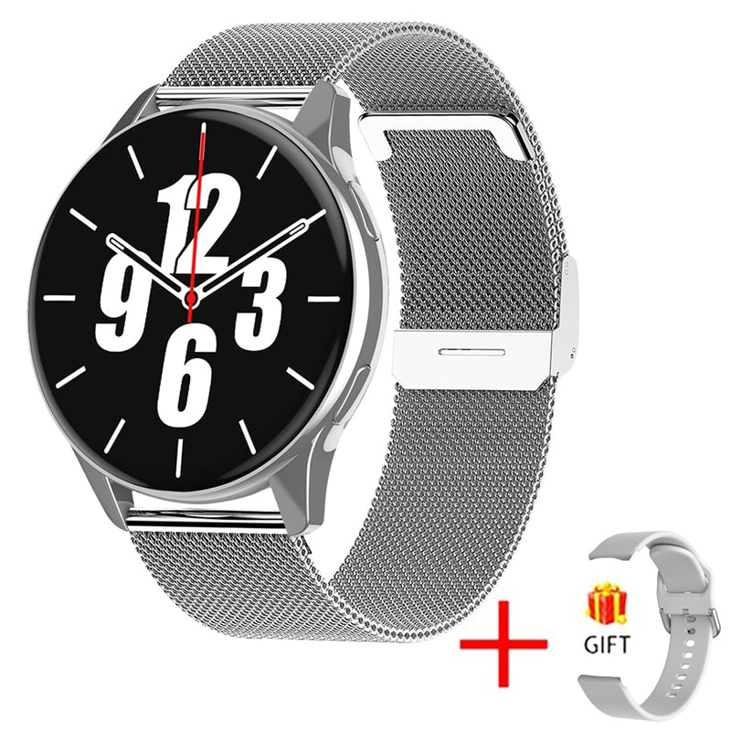 Stainless Steel Smart Watch with Heart Rate, Blood Pressure Monitoring, and Bluetooth Calling for Men.