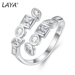 925 Sterling Silver Zircon Open Finger Ring for Men and Women