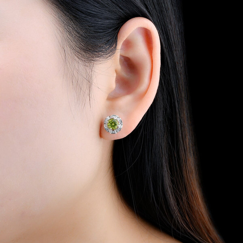 Sterling Silver 2.90 ctw Birthstone Stud Earrings for Women