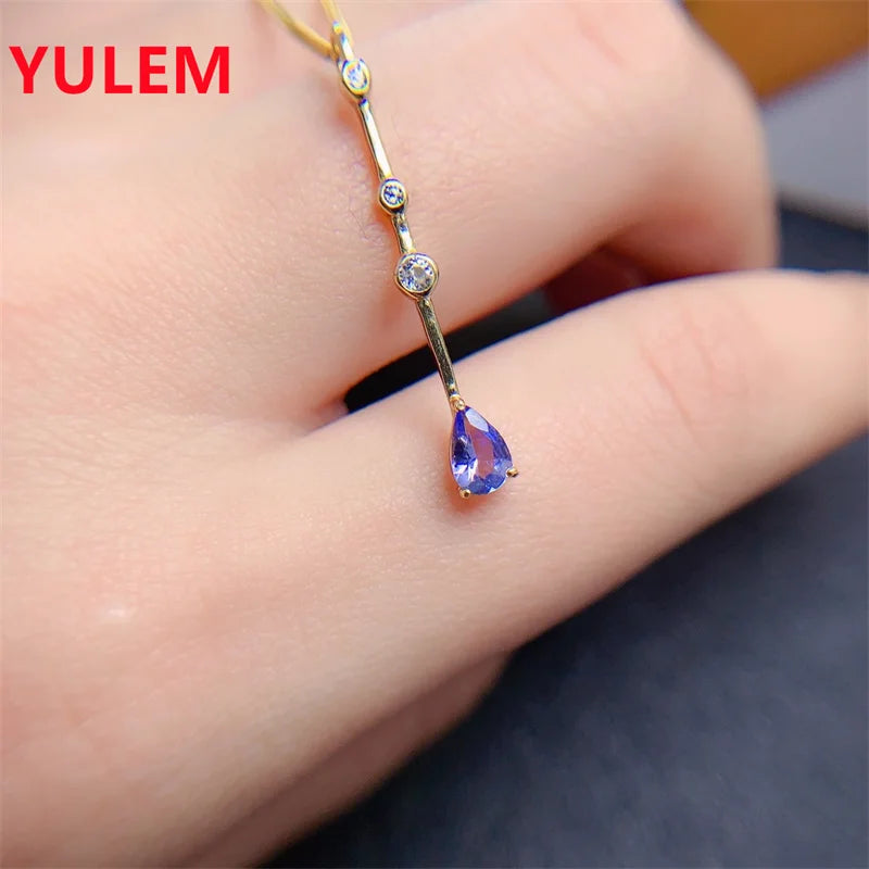 Solid 925 Silver Tanzanite Pendant for Women