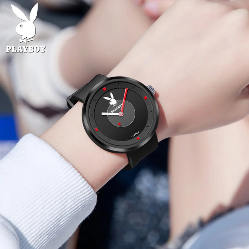 Stainless Steel Silicone Strap Minimalist Quartz Watch for Women