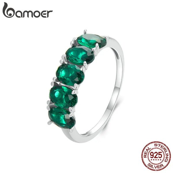 Sterling Silver Green Zircon Ring for Women