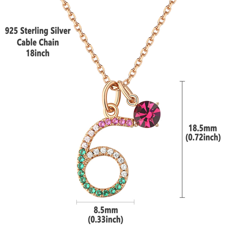 18K Gold 925 Silver Created Ruby and Sapphire Pendant with Black CZ Necklace for Women