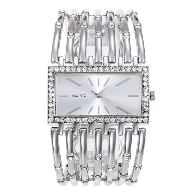 Stainless Steel Hollow Quartz Watch for Women