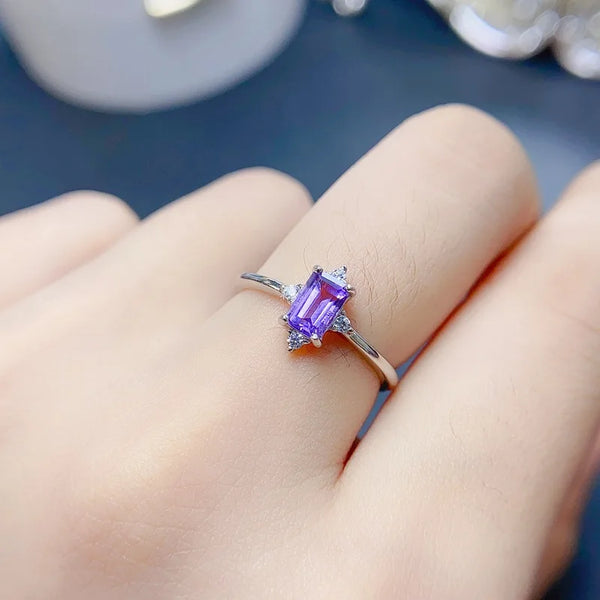 Sterling Silver Amethyst Ring for Female