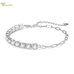 925 Sterling Silver 3EX VVS1 2-5 MM Real Moissanite Tennis Bracelet for Women