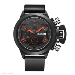 Silicon Silicone Sport Quartz Analog Chronograph Watch for Men with Calendar.