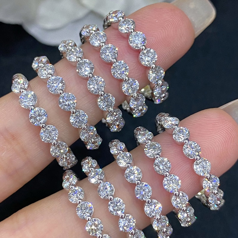 18K White Gold Real Diamond Ring, Classic Design for Women