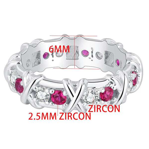 925 Silver Colorful Zircon Ring for Women