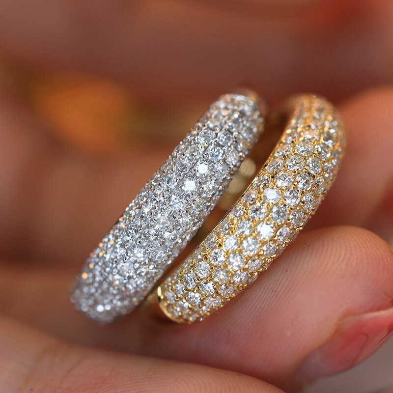 18K Yellow Gold Diamond Row Wedding Band for Women
