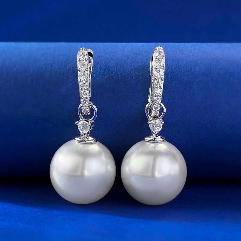 925 Sterling Silver Pearl Drop Earrings for Women