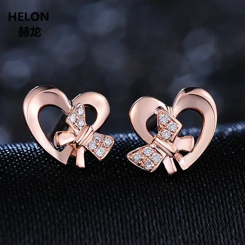 14k Rose Gold SI/H Natural Diamonds Stud Earrings for Women