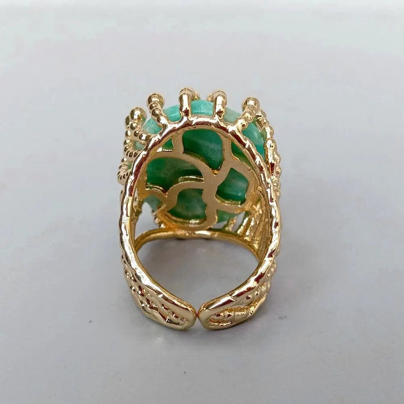 Gold Plated Amazonite Ring