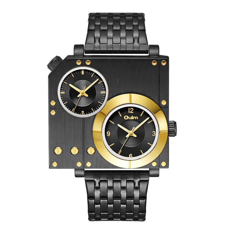 Stylish Square Men's Wristwatch with Luminous Quartz Clock and Stainless Steel Band