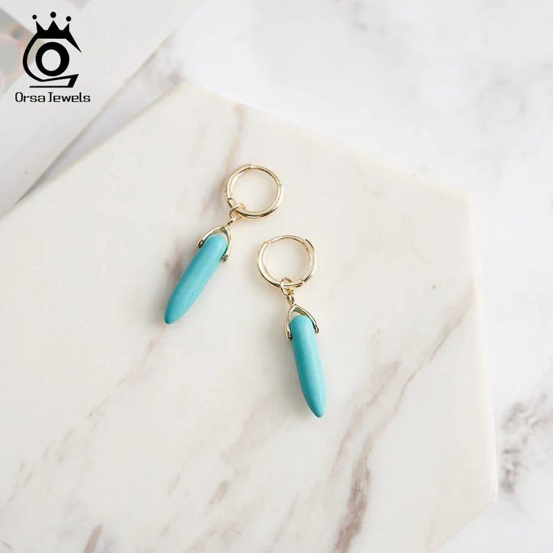 Sterling Silver Turquoise Dangle Earrings for Women