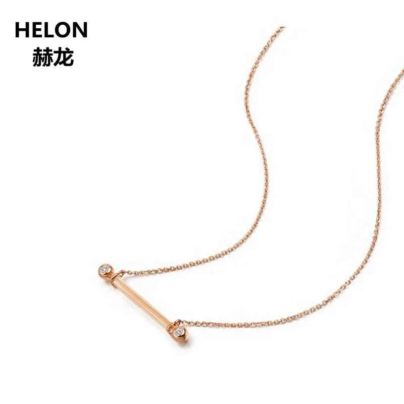 18k Rose Gold SI/H Natural Diamonds Pendant Necklace for Women