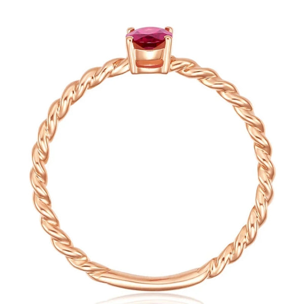 18k Rose Gold Oval Tourmaline Ring for Women