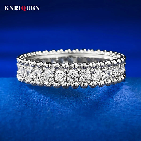 Sterling Silver High Carbon Diamond Ring for Women