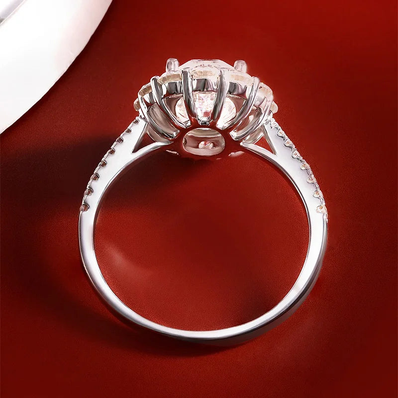 2.98cttw Full Moissanite Diamond Ring with Certificate 925 Sterling Silver Bride Wedding Engagement Band Jewelry Rings For Women
