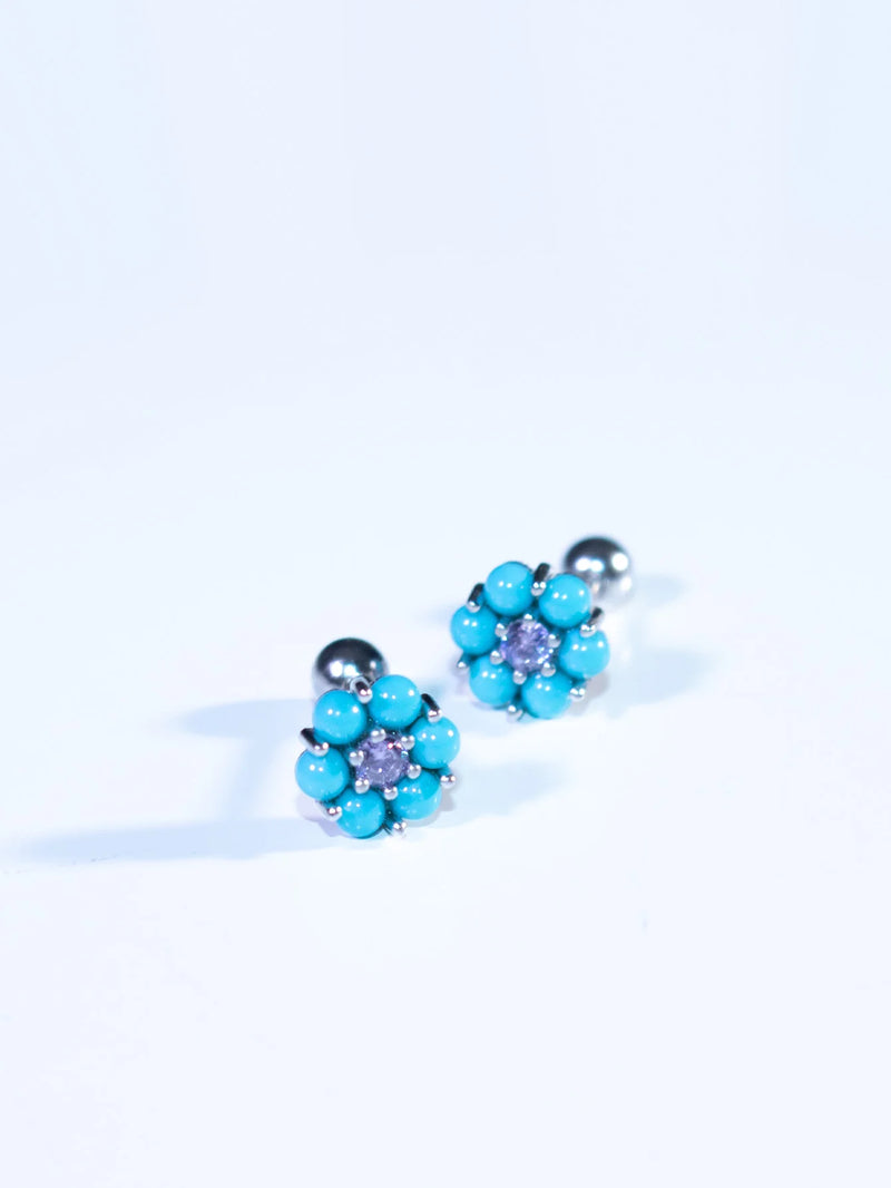 Sterling Silver Turquoise Stud Earrings for Women