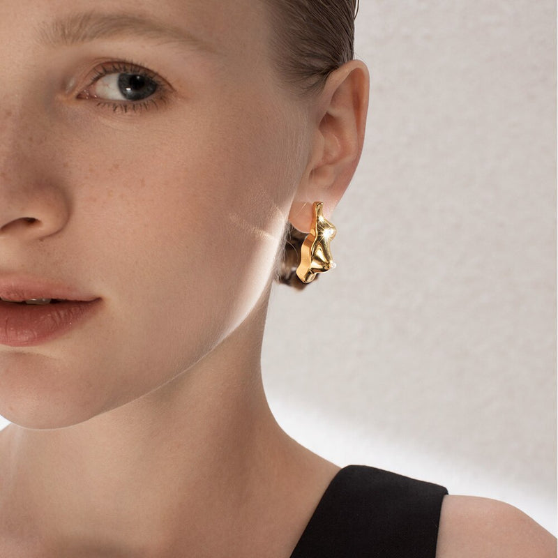 ENFASHION Punk Body Part 3D Chest Stud Earrings For Women Gold Color Special Earings Fashion Jewelry Pendientes Mujer E191113
