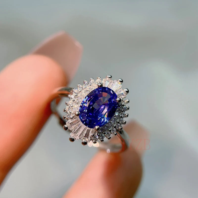 Sterling Silver Tanzanite Ring for Women