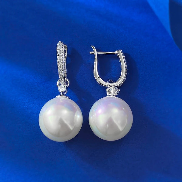 925 Sterling Silver Pearl Drop Earrings for Women